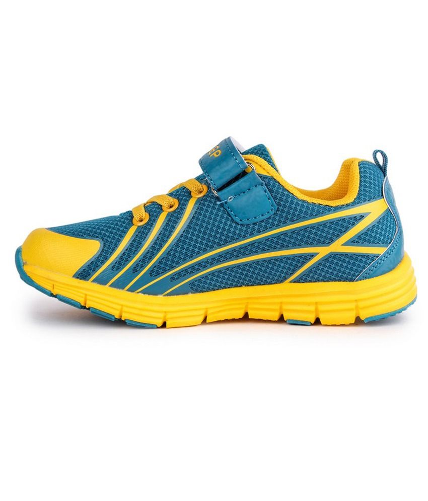 light blue and yellow shoes