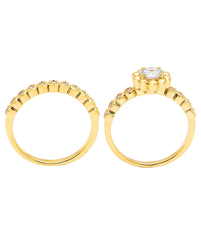 Sparkling Drop Gold Alloy Ring Buy Sparkling Drop Gold Alloy Ring