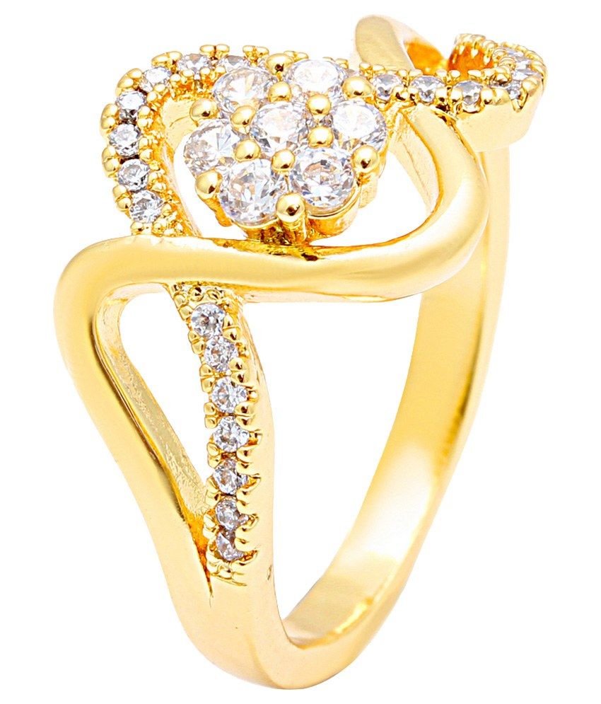 Sparkling Drop Gold Alloy Ring Buy Sparkling Drop Gold Alloy Ring