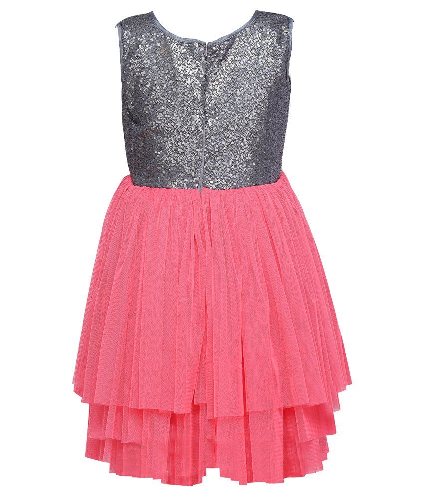 pink and grey gown