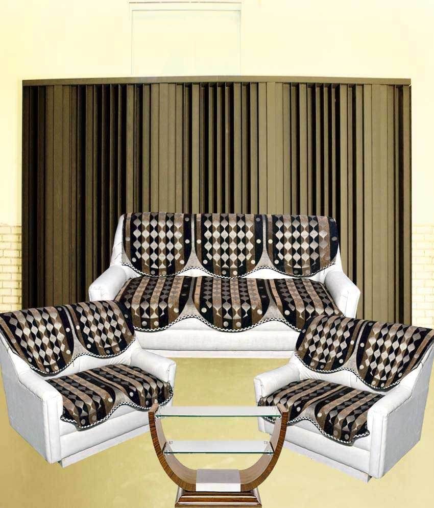 Tanya S Homes Multicolour Chenille Velvet Sofa Covers For 7 Seater Tanya S Homes Multicolour Chenille Velvet Sofa Covers For 7 Seater