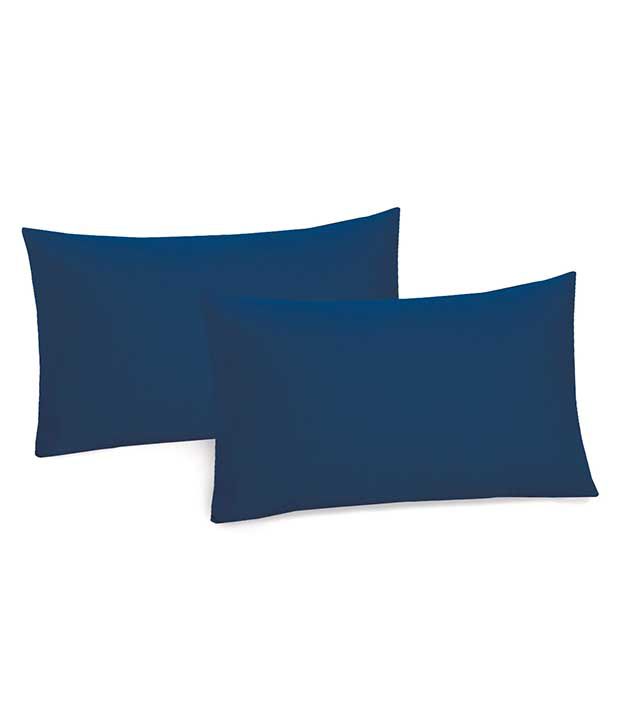    			Divine Casa Blue Cotton Pillow Covers - Set Of 2