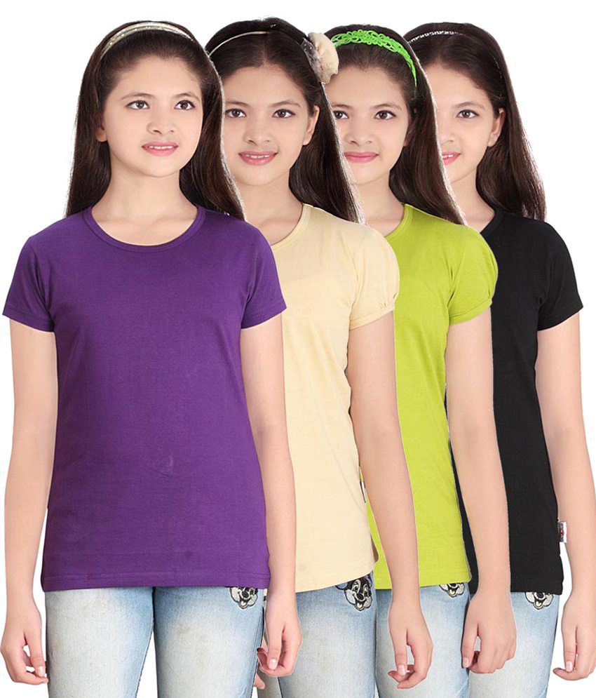     			Sini Mini Multi color Half Tshirts Pack of 4