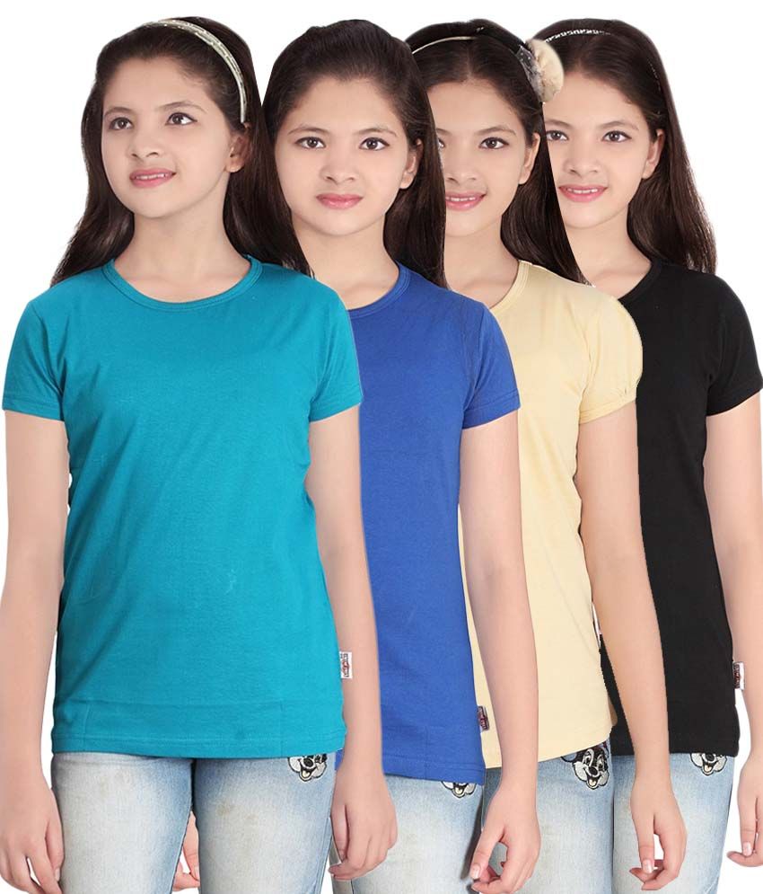     			Sini Mini Multi color Half Tshirts Pack of 4