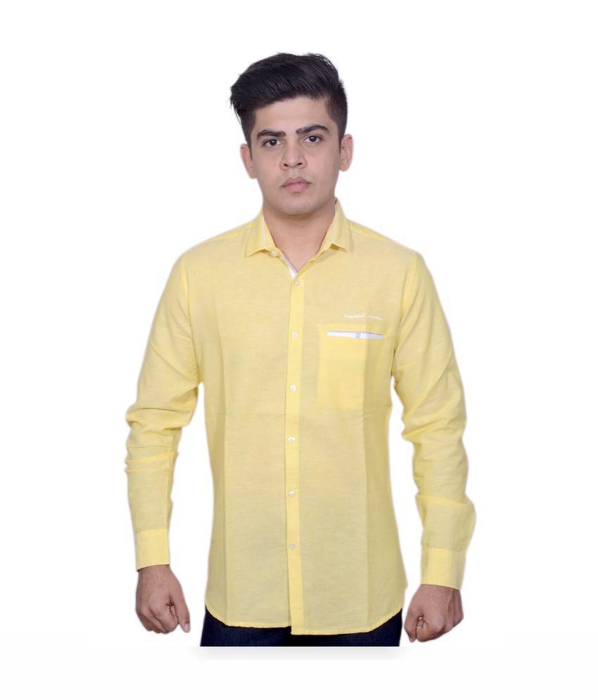 Ivory Yellow Casuals Regular Fit Shirts - Buy Ivory Yellow Casuals ...