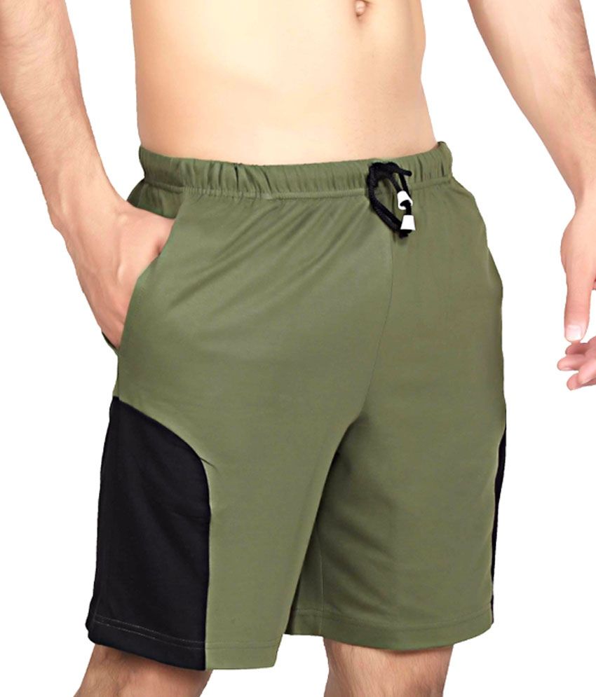 olive green mens shorts