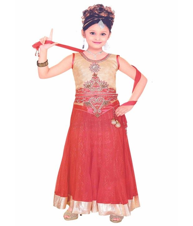 red lehenga for girls