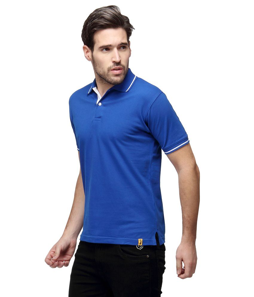 Campus Sutra Blue Polo T Shirts Single - Buy Campus Sutra Blue Polo T ...