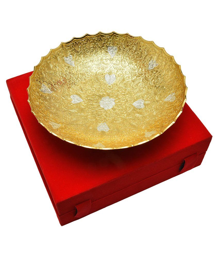 Shreeng Golden Decorative Brass Fruit Bowl Buy Online at Best Price in