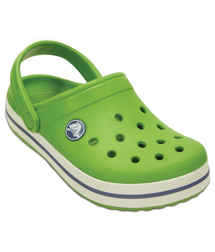 Crocs Roomy Fit Green Clog For Kids 