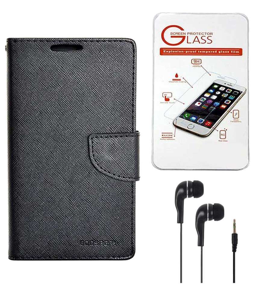 ClickAway Flip Cover for Apple iPhone 6 Plus Black with Tempered