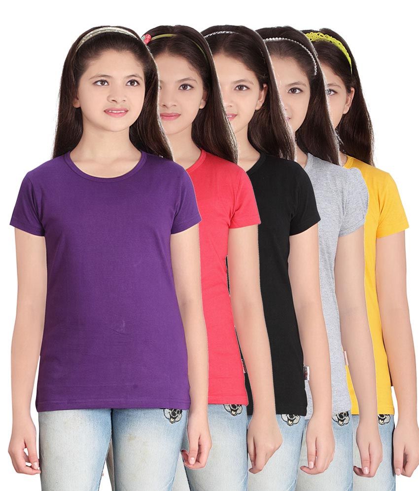     			Sini Mini Multi color Half Tshirts Set Of 5