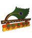 Bhavika Wooden Wing Flute Shaped 6 Hooks Key Holder