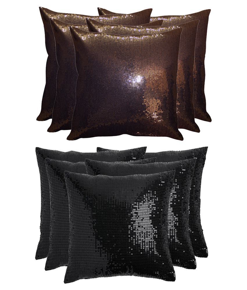     			Stybuzz Buy 5 Get 5 Free (16 X 16 inches) Polyester Sequins Cushion Cover - Set Of 10