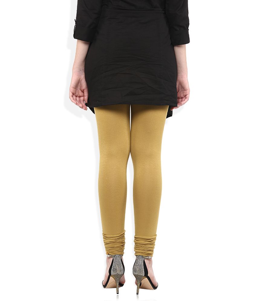 Aurelia Golden Viscose Lycra Churidar 