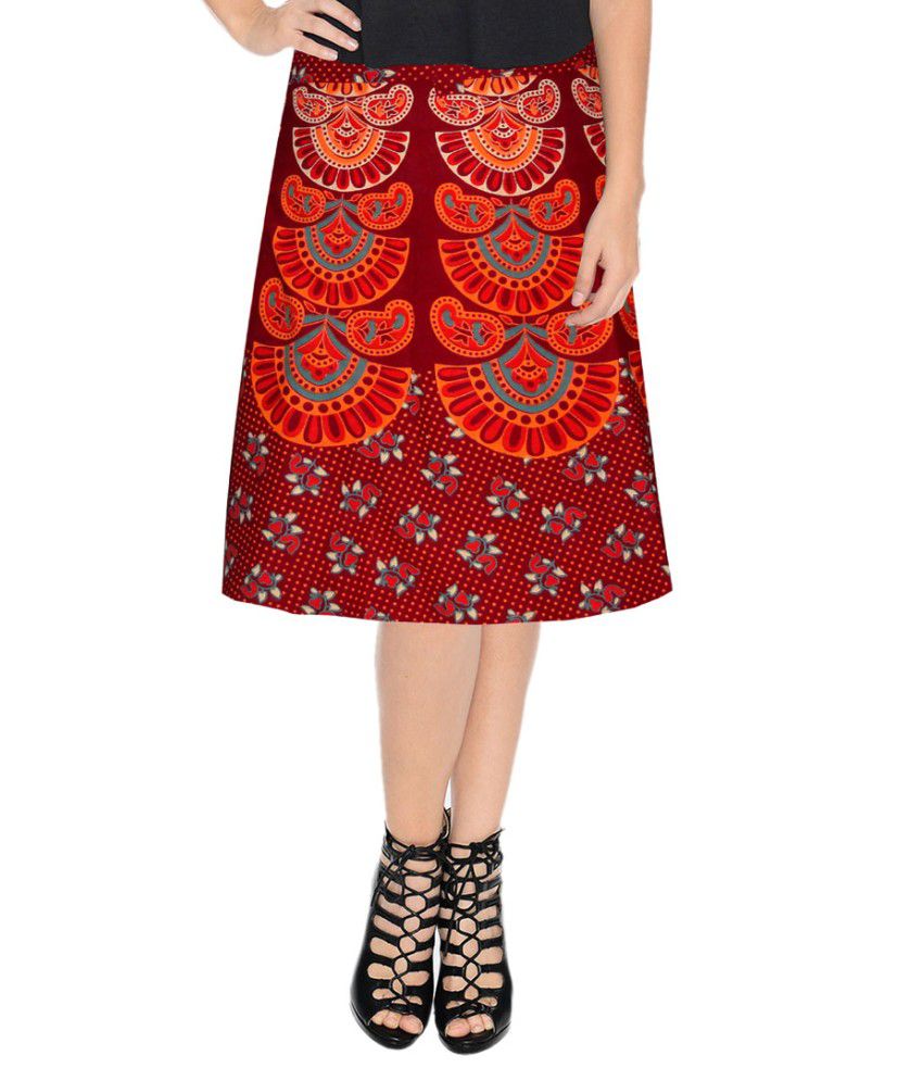     			Sttoffa Multi Color Cotton Midi Skirt