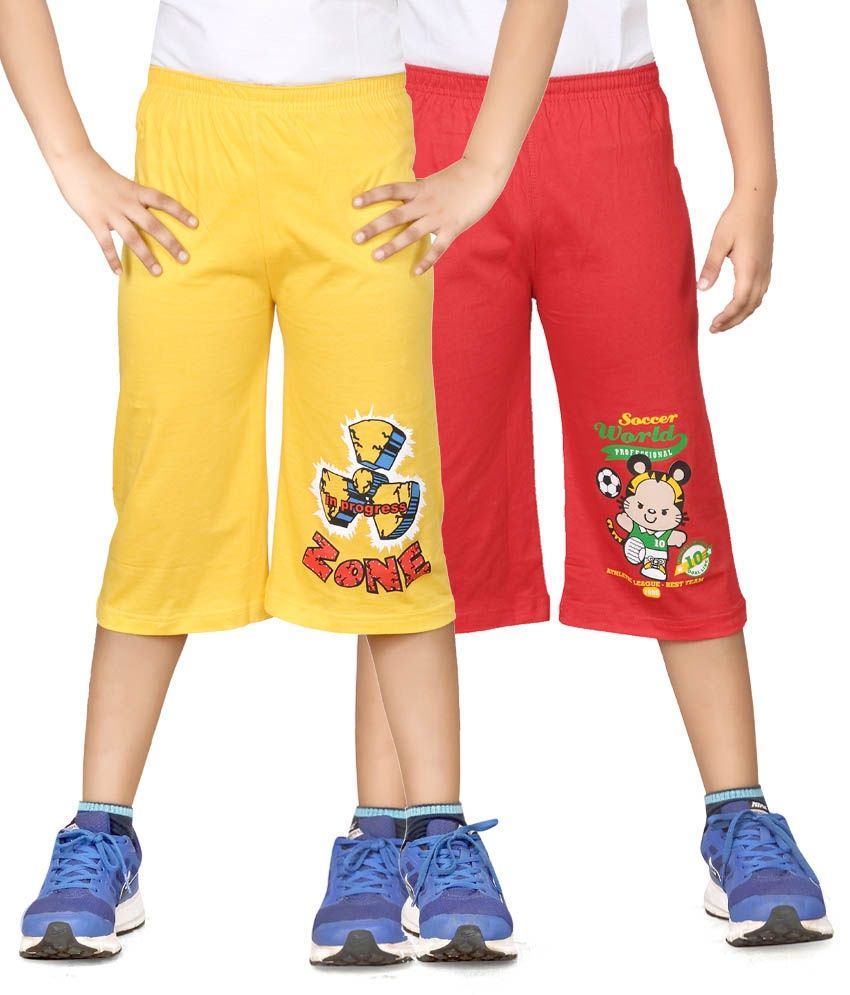     			Dongli Pack of 2 Cotton Three-Fourth For Boys ( Yellow )