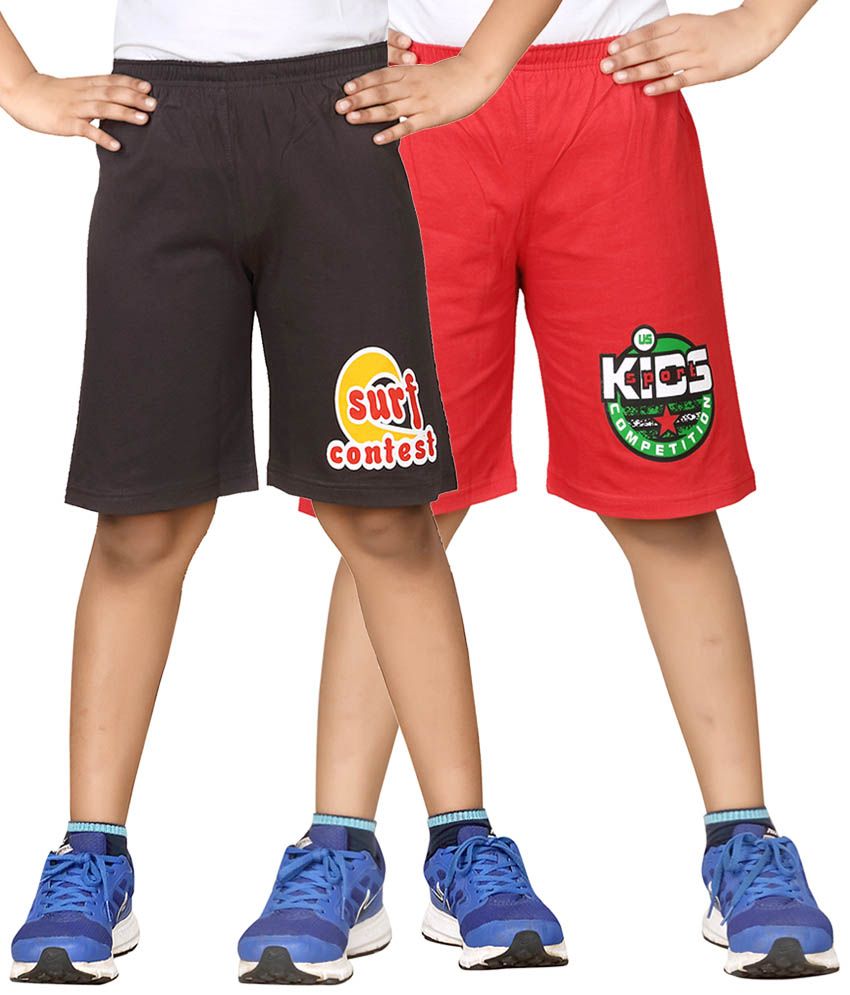     			Dongli Pack of 2 Cotton Shorts For Boys ( Multi )