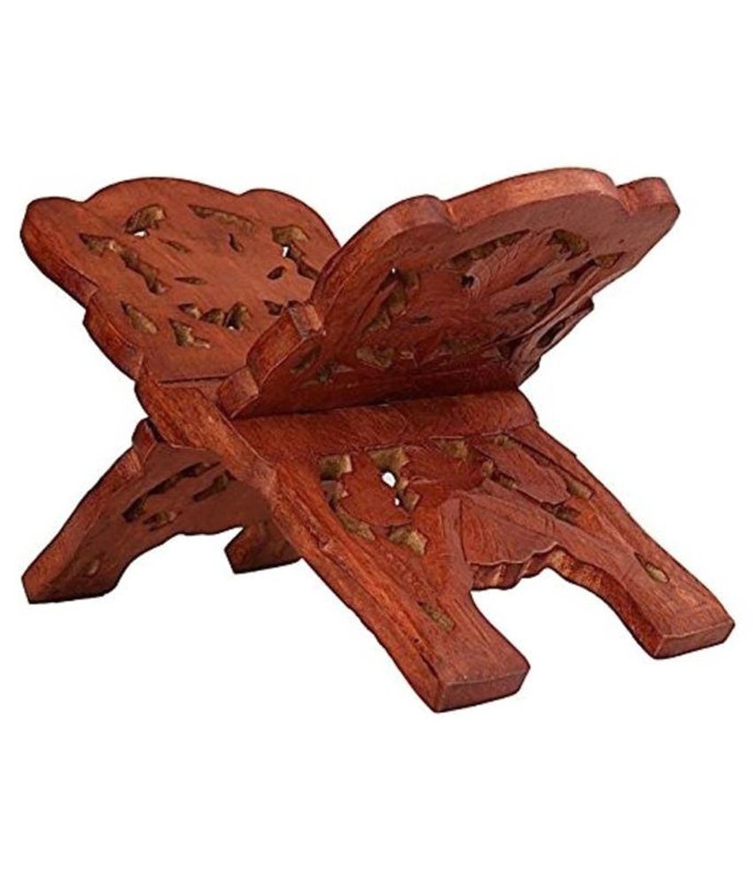     			Lalitha Peetham Brown Wooden Holy Book Stand (30 x 16 x 15 cms)