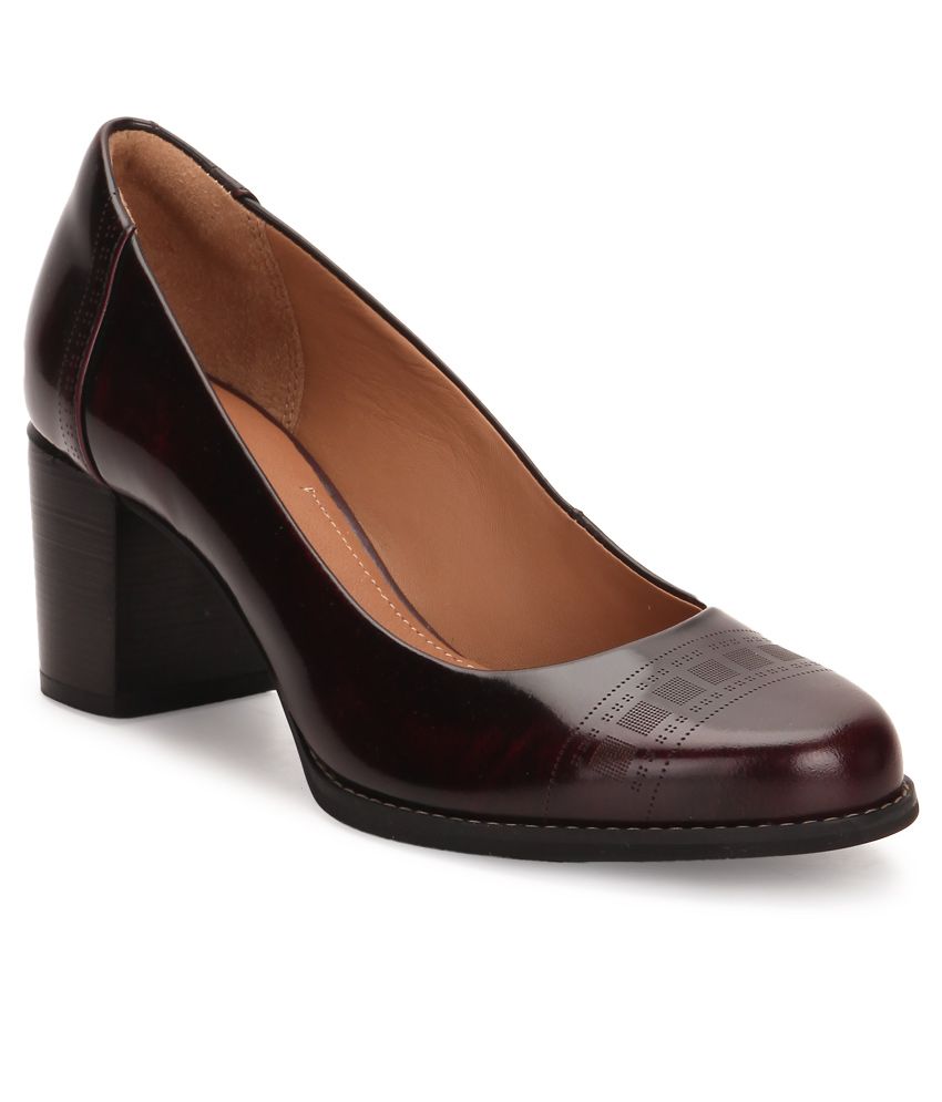 Clarks Maroon Block Heels Price in India- Buy Clarks Maroon Block Heels ...