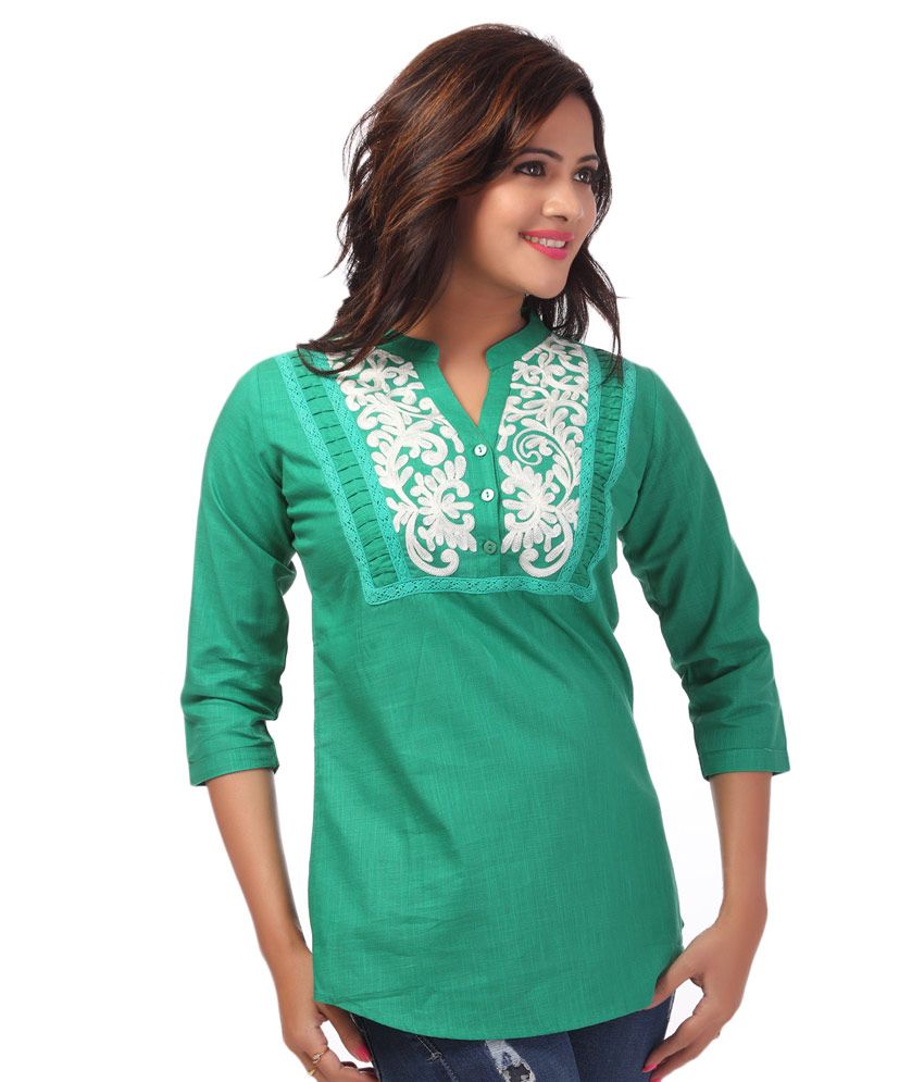 Divya Green Linen Tunics Buy Divya Green Linen Tunics Online at Best