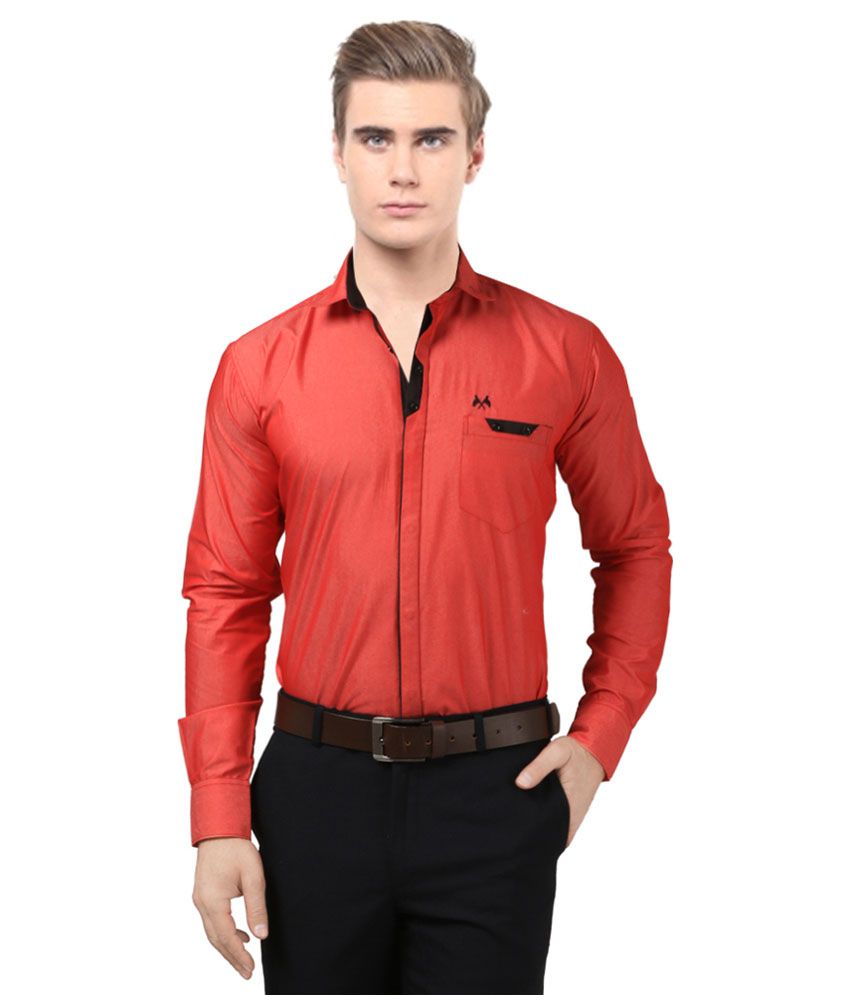 Mesh Red Casuals Regular Fit Shirts - Buy Mesh Red Casuals Regular Fit ...