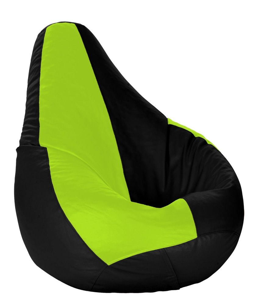 Beanbagwala XL Bean Bag  with Beans  Black Fluorescent 