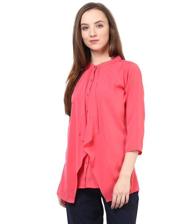     			Rare - Pink Georgette Women's Regular Top ( Pack of 1 )