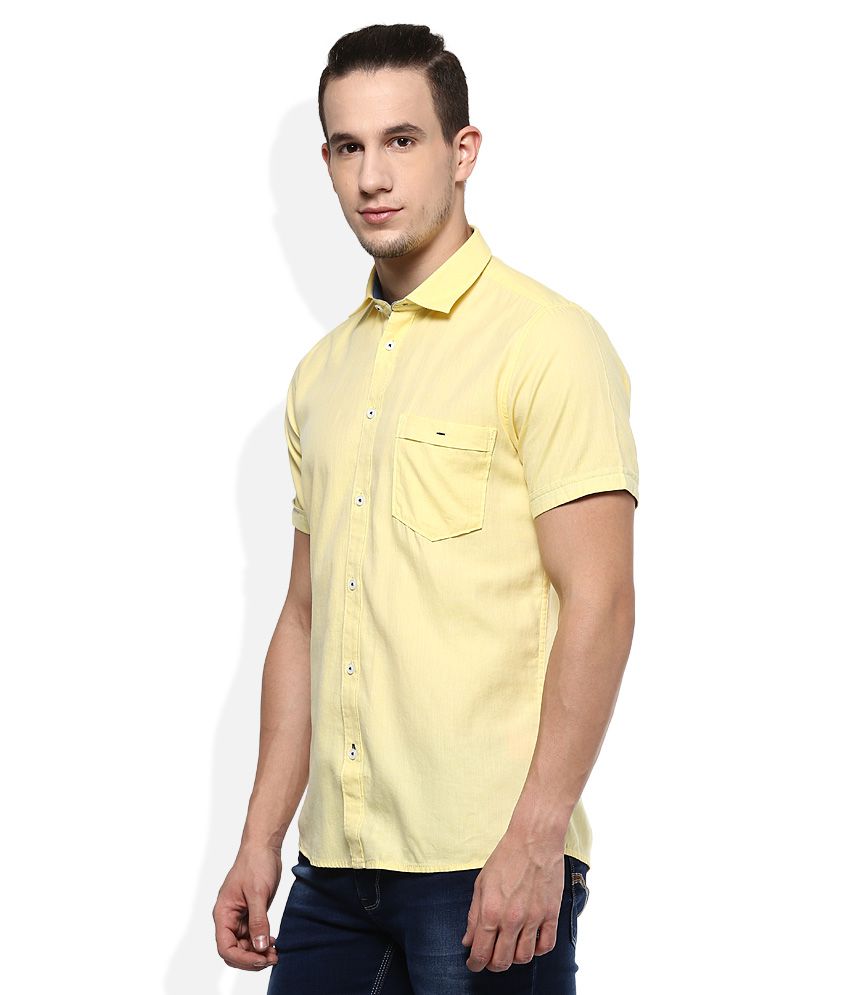 LAWMAN pg3 Yellow Slim Fit Shirt - Buy LAWMAN pg3 Yellow Slim Fit Shirt ...