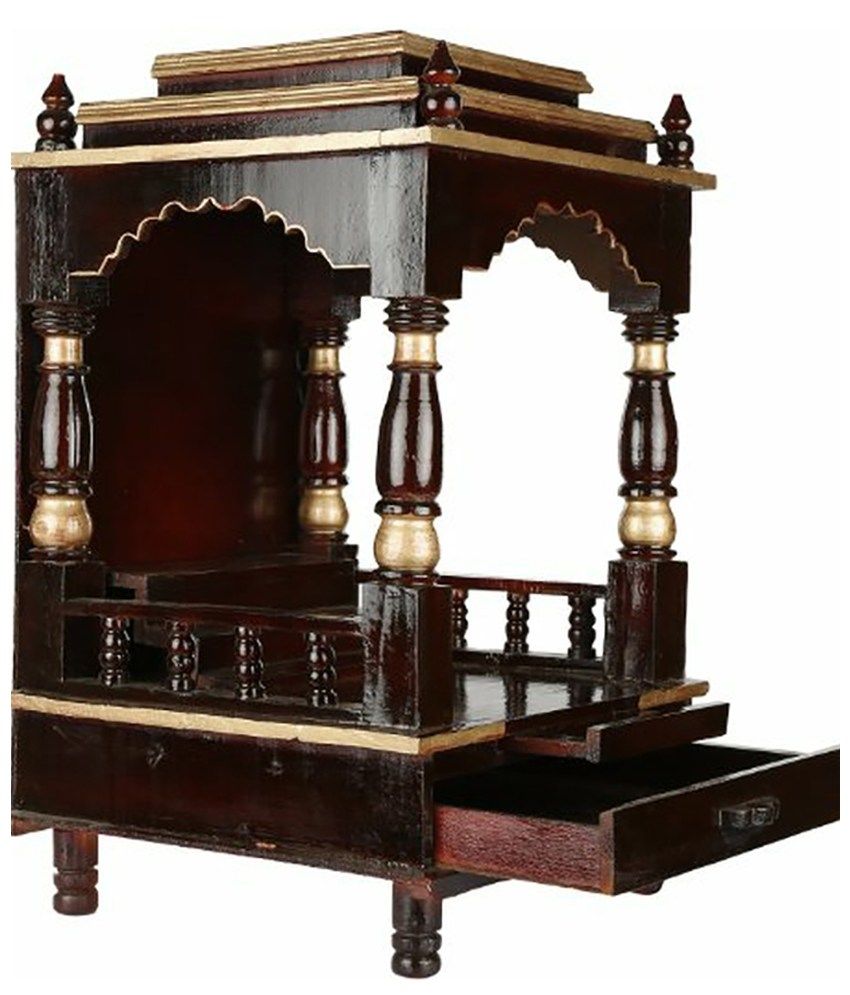 Dushyant Brown Wooden Mandir Buy Dushyant Brown Wooden