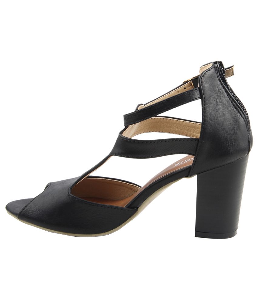black block heels for women