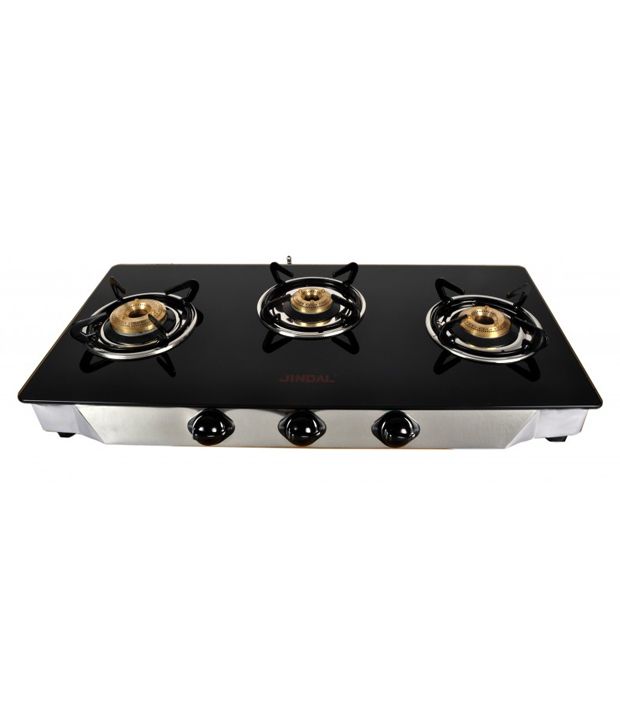 Jindal Gloria Three Burner Gas Stove Black Price in India Buy Jindal