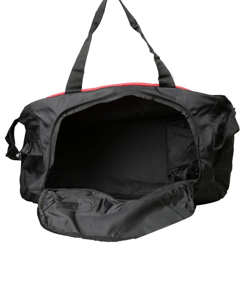 adidas black and red polyester duffle bag
