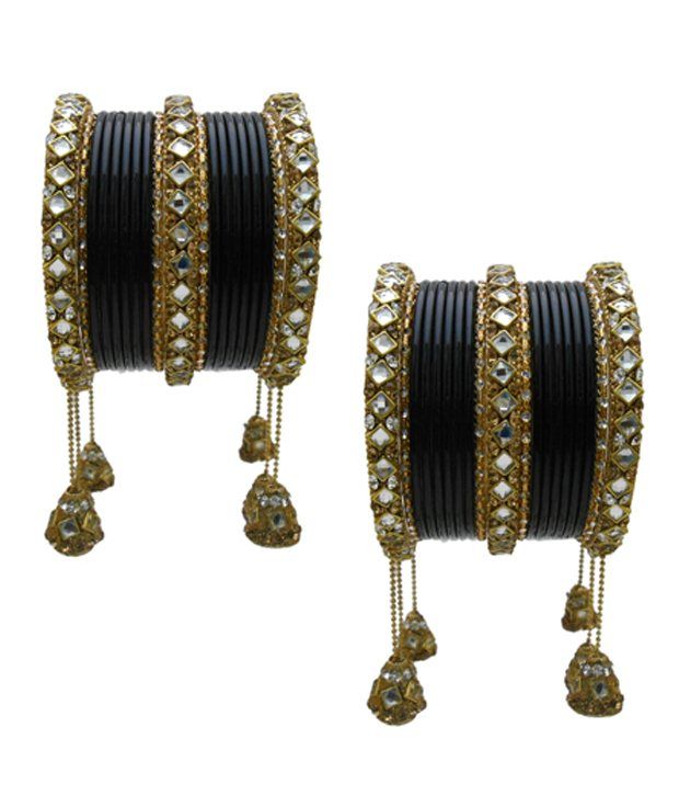 black golden bangles