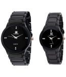 IIK Collection Black Analog Quartz Watch Pack Of -2