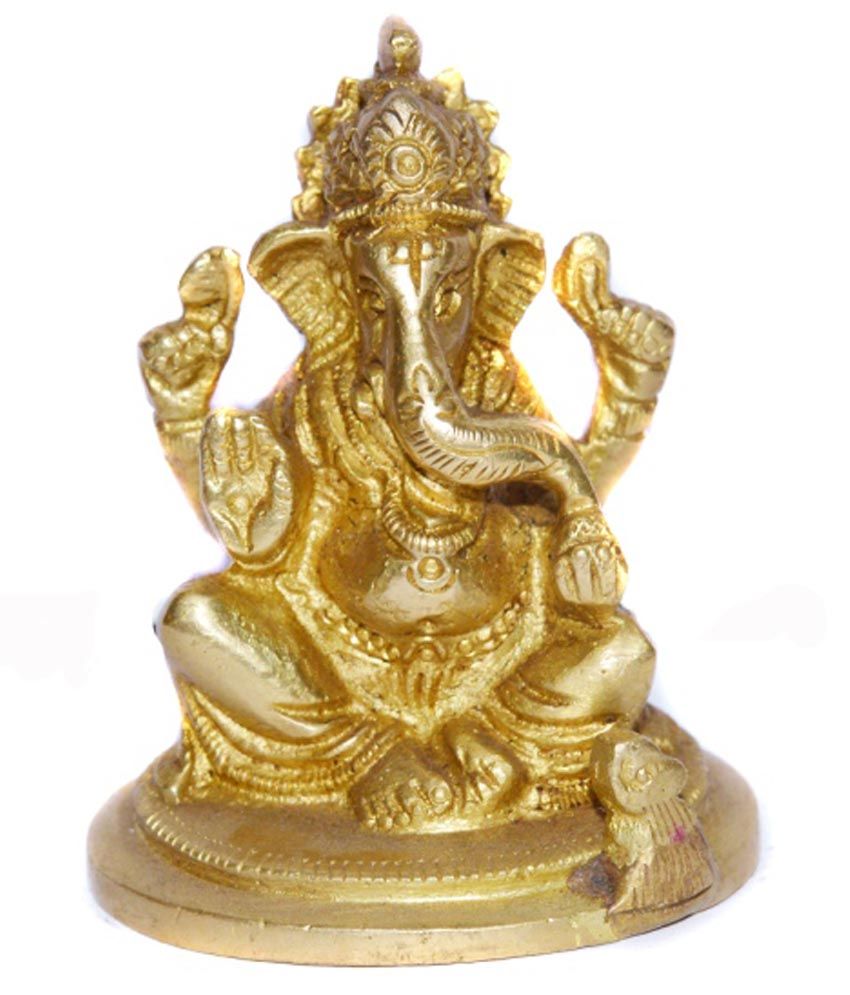 Agarwal Rudraksha Glossy Brass Ganesh Murti: Buy Agarwal Rudraksha ...