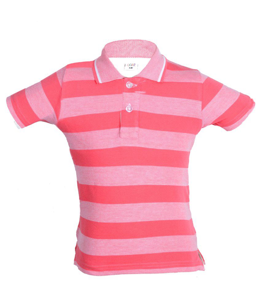 Gkidz Pink Half Sleeves Polo T-Shirt For Boys - Buy Gkidz Pink Half ...
