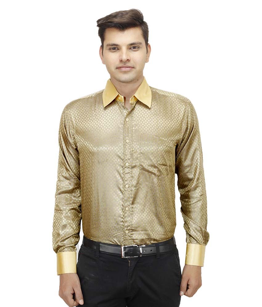 Koutons Outlaw Gold Partywear Regular Fit Shirts - Buy Koutons Outlaw ...