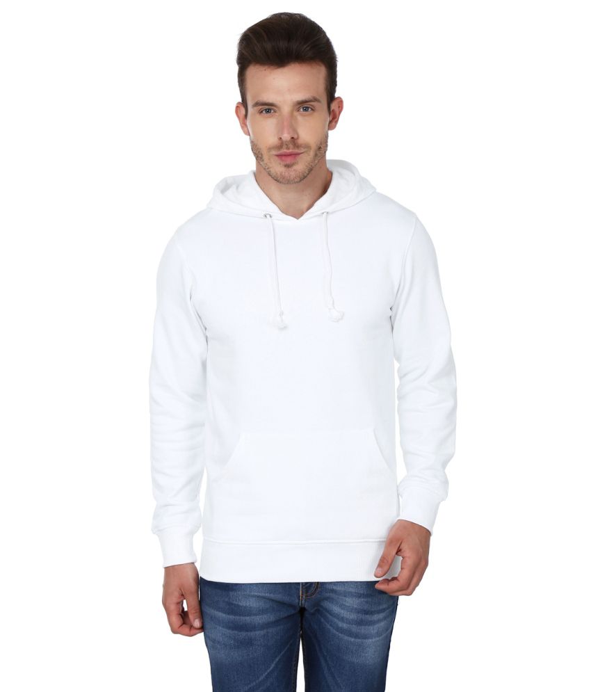     			99tshirts White Hooded Sweatshirts