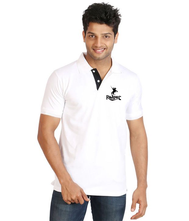 Rajputana Brothers White Cotton T-Shirt 