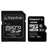 Kingston 16GB MicroSDHC Class 10 UHS-I with 80 Mbps speed & Adaptor