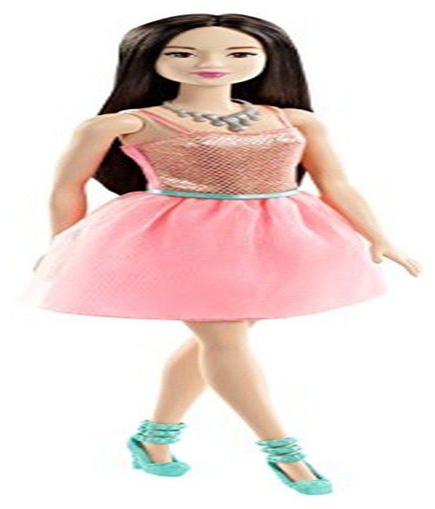 barbie glitz doll coral dress