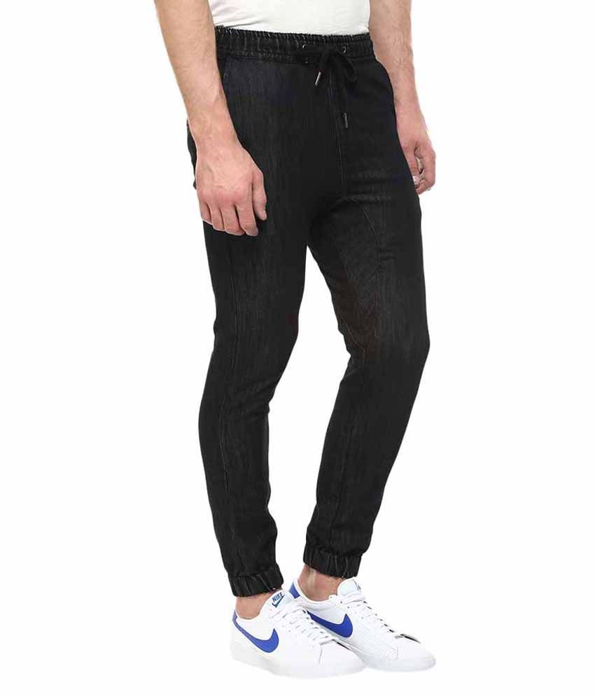 Hypernation Black Slim Fit Jogger Jeans 