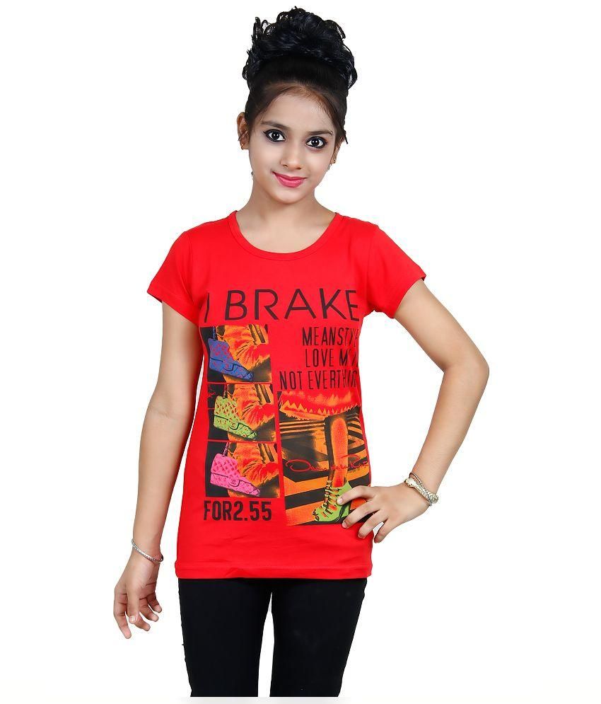 Mirchi Red Cotton TShirt Buy Mirchi Red Cotton TShirt Online at Low
