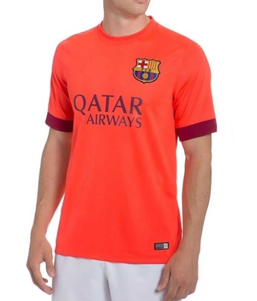 Navex Football Jersey Club Barcelona Orange Short Sleeve ...
