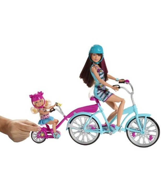 barbie sister cycling fun playset