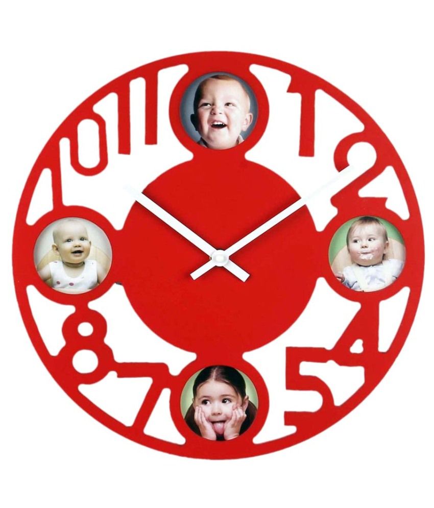 Basement Bazaar Red MDF Wall Clock Buy Basement Bazaar Red MDF Wall