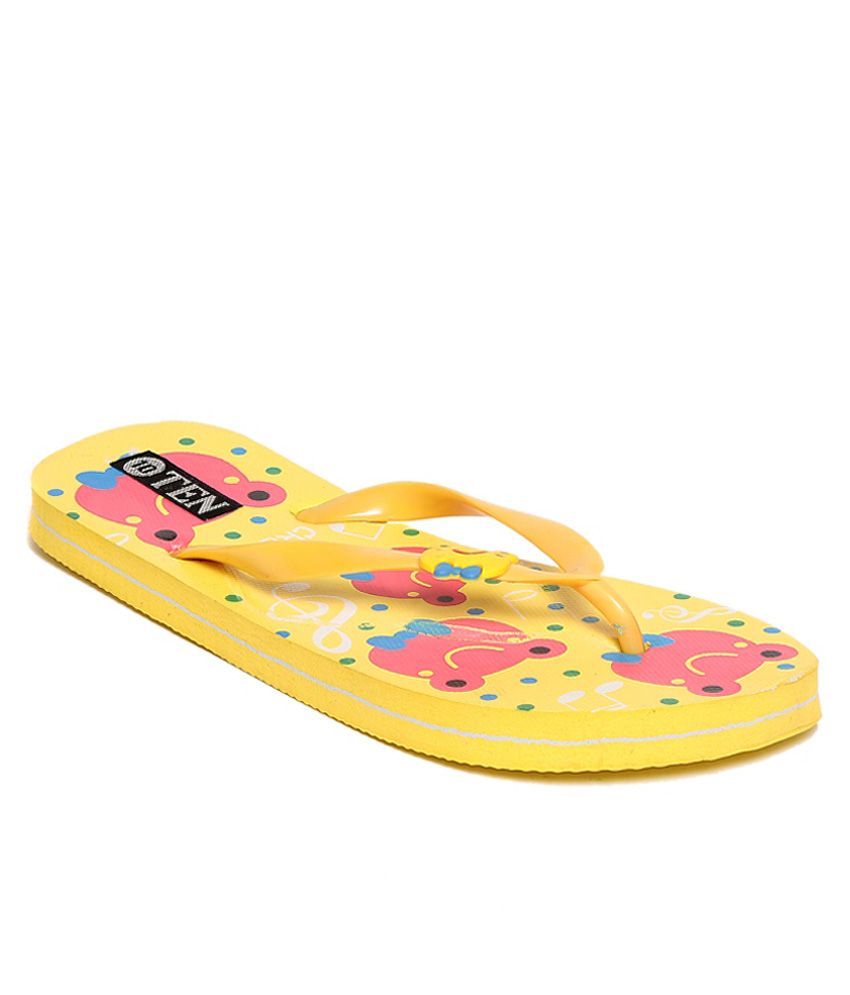 yellow tail flip flops