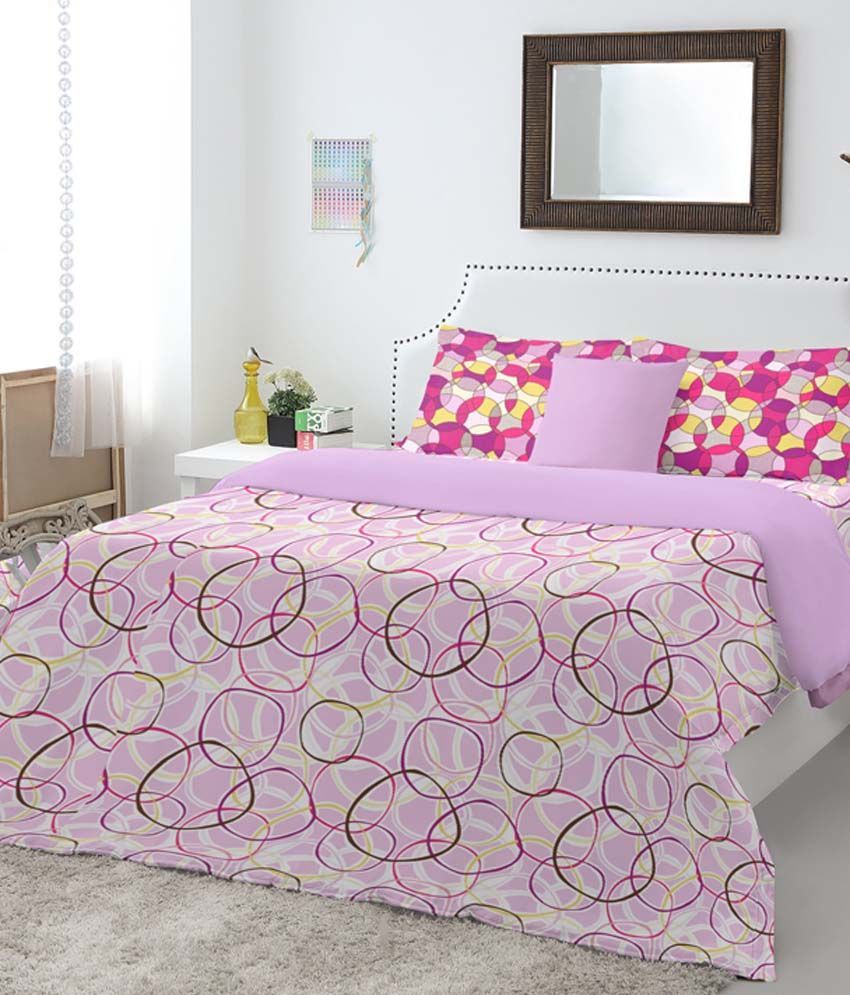 Spaces Multicolour Cotton Double Bed Sheet with 2 Pillow Covers Buy