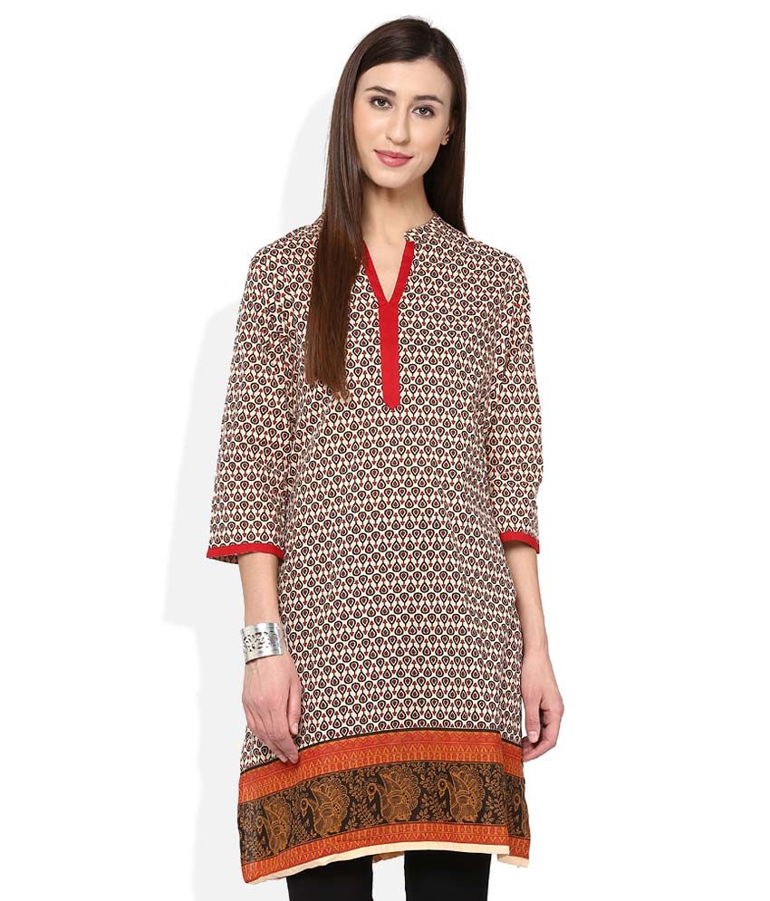 Rangmanch By Pantaloons Off White Printed Kurta Buy Rangmanch By